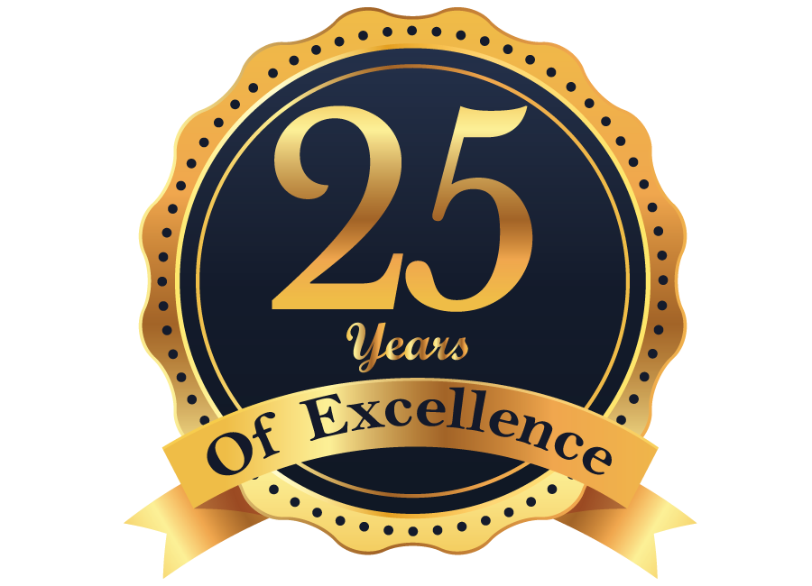 25 years of excellence logo